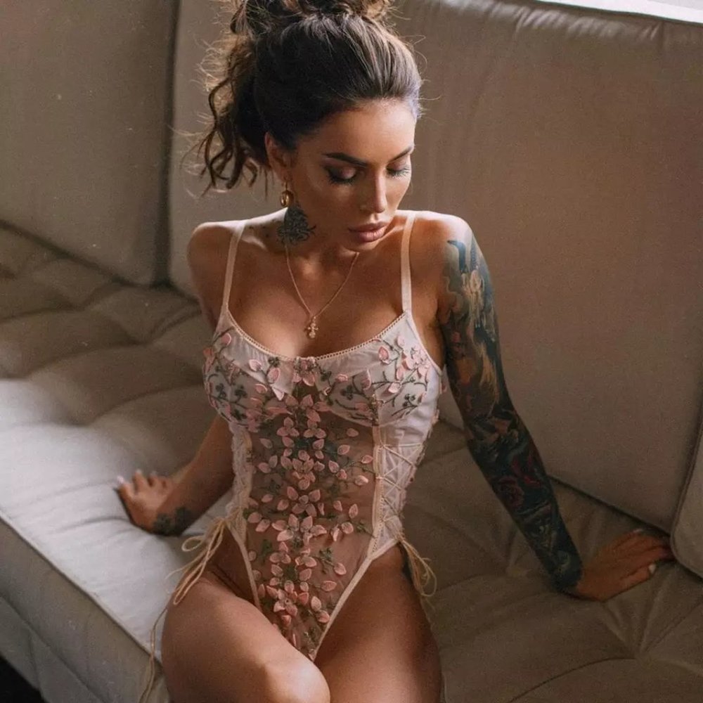 Pink Floral Bodysuit - Picture 3 of 11